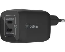 Belkin - Boost-Up Charge Pro Adapter - 2-poorts - USB-C - 65W - Zwart
