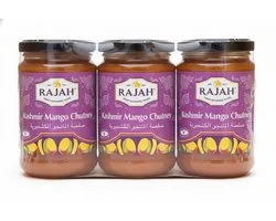Rajah Kashmir Mango Chutney (3 x 340 g) Naturel indien, idéal pour les currys, le fromage, les grillades et plus encore sans gluten avec autocollant Kajal