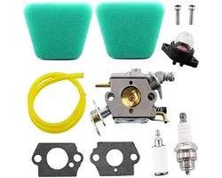 Convient pour Profitez d'une tronçonneuse haute performance : Carburateur, filtre à air et filtre à carburant adaptés pour Partner 350 351 370 371 390 420 Poulan 2050 2055 2115 2150 2175 2250 McCulloch Mac Cat 335 436 440 41