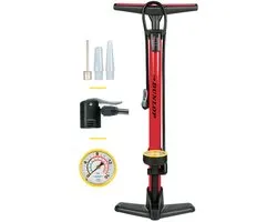 Pompe à vélo Dunlop avec manomètre - Pompe à vélo pour valve Dunlop, Schrader et française - Pompe sur pied incl. Adaptateurs pour Jouets aquatiques et Balles