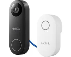 Reolink Video Doorbell PoE With Chime - Sonnette intelligente avec caméra - Connexion (PoE) - WiFi bi-bande 2,4/5 GHz - Détection de personne - Haut-parleur et microphone - Zwart/ Wit