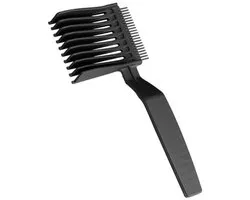 Opscheerkam - Fade kam - Trimkam - Opscheren - Tondeusekam - Overloop - Kapper/barber accessoire - Barber comb - Kunststof - Zwart - 20 cm - Overloopkam - Jonyx