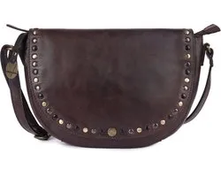 Echte Italiaanse Leren Boho Crossbody Schoudertas met Studs (9,75 inch) – Stijlvol, Duurzaam & Perfect voor Dagelijks Gebruik voor Dames