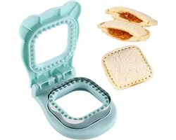 Sandwichvorm - Sandwichsnijder - Sandwichsnijder en - sluiter - Sandwich Maker Sealer Cutter - korstloze sandwichsnijder - Uncrustable Maker - Voor koekjes, kleine pizza's, gebak, appeltaarten, taarten, enz - Blauw