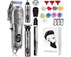 Professionele Draadloze 4-in-1 Tondeuse - Sansbeauté - Tondeuse Mannen Hoofdhaar - Cheveux Haar - Haartrimmer - Kapper Haar Machine - Haartondeuse - Trimmer Baard - Barbe Hair Clipper - Kapper Buddha Trimmer - Barber Set - Kappersset