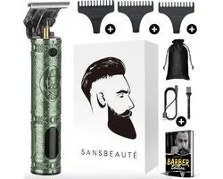 Professionele Draadloze T-blade Tondeuse - Sansbeauté® Buddha Trimmer - Baardtrimmer - Tondeuse Mannen Hoofdhaar - Cheveux Haar - Haartrimmer - Kapper Haar Machine - Haartondeuse - Barber Hair Clipper - Kappersset