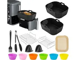 Accessoires voor Airfryer Ninja - Geschikt voor Double Stack XL SL400EU/SL451EU & Foodi Max Dual Zone AF300EU/AF400EU/AF451EU - Inzetstukken voor 2 Compartimenten (7,6L-9,5L)