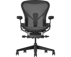 Herman Miller Aeron Remastered Graphite Maat B – Refurbished Ergonomische Bureaustoel – Verstelbare Kantoorstoel – Mesh Rugleuning – Lendensteun – Thuiswerkstoel – Design Bureaustoel