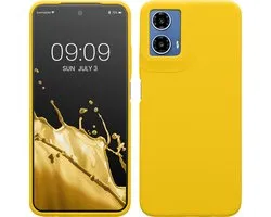 kwmobile coque de téléphone compatible avec Motorola Moto G34 5G - Coque avec revêtement en silicone - Coque pour smartphone en jaune rayonnant