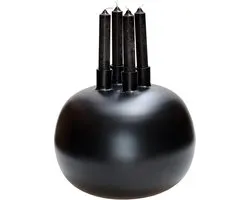 Kandelaar Valdes | Zwart - Black | Ø25 x H24 cm