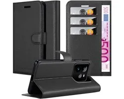 Étui Cadorabo compatible avec Realme GT7 Pro en PHANTOM BLACK - Étui de protection avec fermeture magnétique, fonction support et emplacement pour carte Book Case Cover Etui