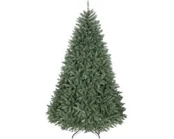HOMCOM Sapin de Noël artificiel 210 cm, sapin de Noël réaliste avec 2641 branches mobiles, support en métal pliable, facile à monter et à ranger, plastique ignifuge, pour la maison et le bureau, Vert