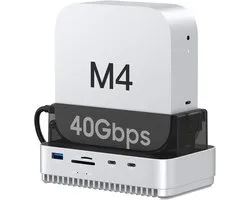Dock Stand M4 Mac mini avec USB4 40 Gbit/s, Thunderbolt 4/5, boîtier SSD M.2 NVMe et lecteur de carte SD 4.0