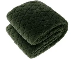 Unique Living Ezra - Fleece - Plaid - 150x200 cm - Dark Green