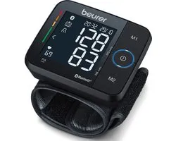 Beurer BC 54 Bloeddrukmeter pols - Inflation Technology: meet al tijdens oppompen - Bluetooth® - HealthManager Pro app - Manchet pols 13,5-21,5 cm - Onregelmatige hartslag - Risico-indicator - 2 Gebruikersgeheugen - Incl. batterijen - 5 Jaar garantie