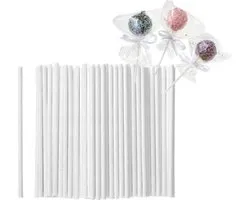 lolliestokjes wit 7 cm lang 100 stuks LETOP 7 cm lang
