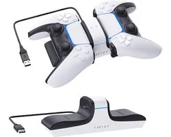 Raptor Gaming - Dubbele Oplader Wit - Geschikt voor PS5 DualSense Controllers