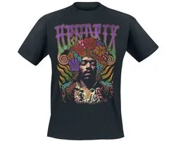 Jimi Hendrix Flower Power Heren T-shirt - zwart - L