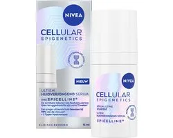 NIVEA Sérum Visage Ultime Jeunesse Epigenetics - Technologie Age Clock - Epicelline & Acide Hyaluronique - Anti-Âge - épigénétique - Tous Types de Peaux - 15 ml
