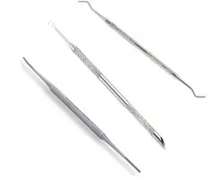 DW4Trading Professionel Pedicure Manicure Set van 3 Stuks Excavator Gebogen, Hoekvijl, Nagelriem Duwer