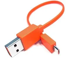 Câble de rechange micro-USB rapide, câble plat, câble de chargement compatible avec UE Boom 22AWG Android et haut-parleurs JBL Flip 2, Flip 3, Flip 4 (25 cm/orange)