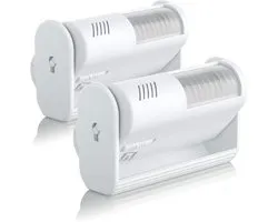 Détecteur de mouvement avec alarme et sonnerie - Capteur de mouvement alimenté par batterie - Système d'alarme Set de 2 - Détecteur d'allée SEBSON