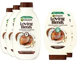 Garnier Loving Blends Lait de Coco et Macadamia - Shampooing - 3x 300 ml & Après-shampooing 2x 250 ml - Paquet
