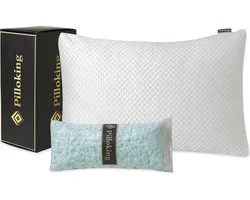 PilloKing Crown Hoofdkussen – Traagschuim - Verstelbaar - Ergonomisch Kussen tegen Nekklachten - Zij-, Rug- & Buikslapers - Tencel Hoes - 50x70 cm