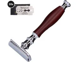 Safety razor voor Vrouwen & Mannen met 10 double edge Scheermesjes - Veiligheidsscheermes