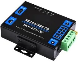 Seriële Server - RS232 485 Gateway - Netwerk Connectiviteit - WiFi Ethernet Modbus - 16x11x3 cm - Zwart