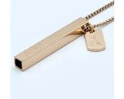 AIKI - Collier Respiration - Carré Solid - Or Rose