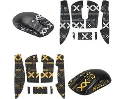 Mouse Grip Tape pour Logitech G Pro X Superlight - Antidérapant et absorbant la transpiration, Grip Tape auto-adhésif pour souris de jeu, Lot de 2 en Noir et Noir Or pour un contrôle optimal