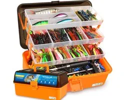 Viskist met Uitrusting - Vismateriaal Set - Vissen Organiseren - 4 Lagen Compartimenten - 14.5 x 8.5 x 8.2 cm