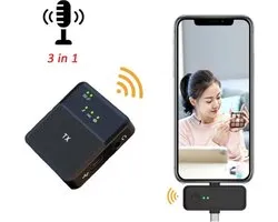 Repus - Multi functies Premium mini Draadloos Lavalier Clip Microfoon - Plug & Play - Opname - Livestream - Vlog - Audio - Video - HD geluid - Geschikt voor iPhone & Android USB-C