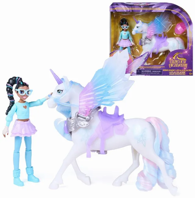 Unicorn Academy Wing Magic Layla & Glacier, Dolls & Toys, Ages 4+   Wing Magic T