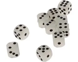 Witte Dobbelstenen Set - 10 Stuks - Dobbelsteen - Dobbelen - Dobbelstenenset Wit - Yahtzee - Bordspel - Spelletjes