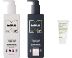 Label M Duo Set - Vibrant Rose Colour Care Conditioner + Shampoo 300ML + WILLEKEURIG Travel Size - 300ML + 300ML