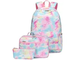 Bag 3 Pcs Backpack For Kids School Backpack With Lunch Box Elementary Middle School Bookbag-Blue Set,30Cm*15Cm*45Cm