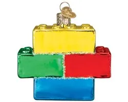 Kerstbal Lego Blokjes – Glazen Kerstornament – Old World Christmas