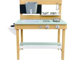 AXI Puck Sable & Water Play Kitchen Marron/vert - Incl. Ensemble d'accessoires 6 pièces - Mud Cuisine