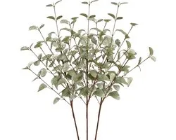 DK Design Kunstbloem Eucalyptus tak Silk - 3x - 72 cm - groen - losse steel - Kunst zijdebloemen