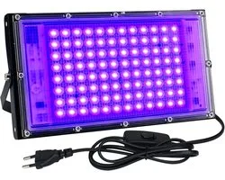 100W LED Black Light Lamp IP65 Waterdichte -overstromer met plug -schijnwerpers voor Glow Party Disco Blacklight Party Halloween UV Spotlight
