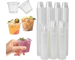 Pack de 500 gobelets en plastique transparents 40 ml - Verres à shot jetables pour fêtes, jello shots et boissons