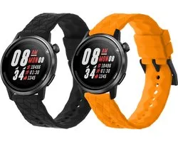 kwmobile 2x bracelets de montre adaptés au bracelet COROS PACE 2 / APEX (42 mm) - Bracelets de montre intelligente en TPU - Bracelet de montre tracker d'activité en noir / orange