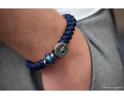 Urn-Crematie-as heren armband-Sieraad wordt voor u op maat gemaakt! 8mm-Sail Rope Heren armband met crematie-as verwerkt in glas bedel-rvs kompas design -Herinnering-Mannen armband-Assieraad-RVS Schuif Klik-Herdenkingsssieraad-Gedenken-Handgemaakt