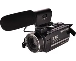 AGFA PHOTO Realimove CC2700 – Caméscope Numérique (Vidéo 2.7K, 24MP, Écran Tactile 3’’, Zoom 18X, Télécommande, 2 Batteries, Micro, Batterie Lithium) Noir