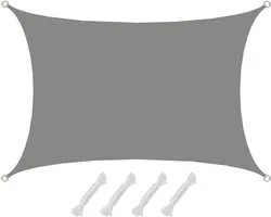 UPF50 + UV Sun Voile 3x4 m Polyester rectangle gris Répulsif Water résistant aux intempéries