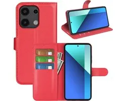 MobyDefend Hoesje - Geschikt voor Xiaomi Redmi Note 13 4G - Kunstleren Wallet Book Case (Sluiting Voorkant) - Rood