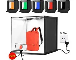 Studio photo professionnel - Photo Box - Studio photo avec LED - 60 x 60 x 60 cm - LED - 6 couleurs - PULUZ