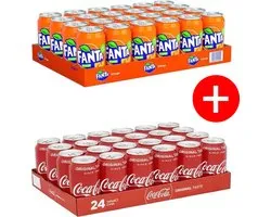 Cans Coca Cola 24 pièces et Fanta Cans 24 pièces Mix Tray 33clx48